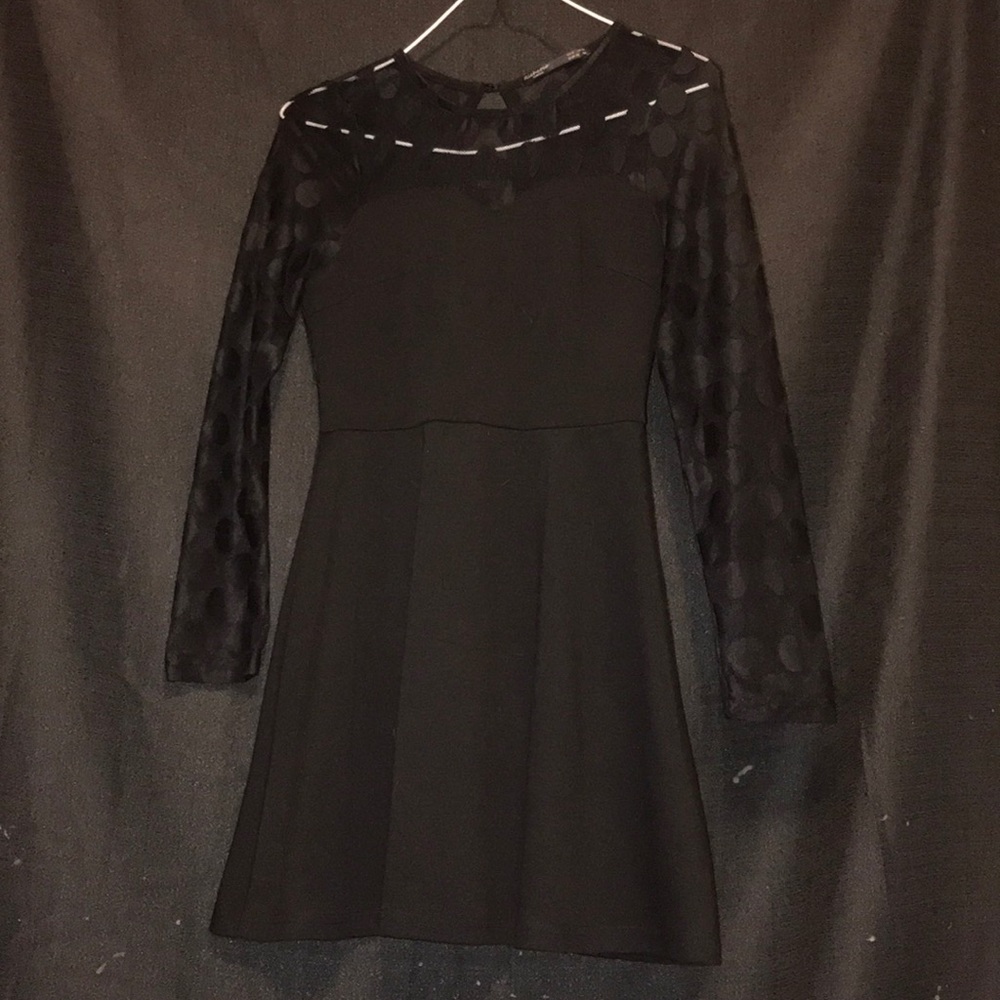 Black polka dot dress